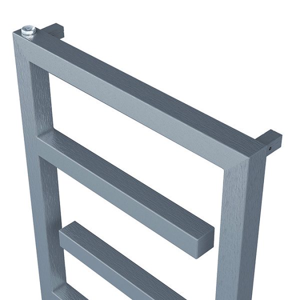 Carisa Eclipse Brushed Stainless Steel Heated Towel Rail 880 x 500mm - Image 2
