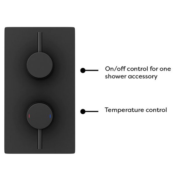 Arezzo EcoDelux Water Saving Matt Black Round Shower Package with Concealed Valve + Head - Image 7