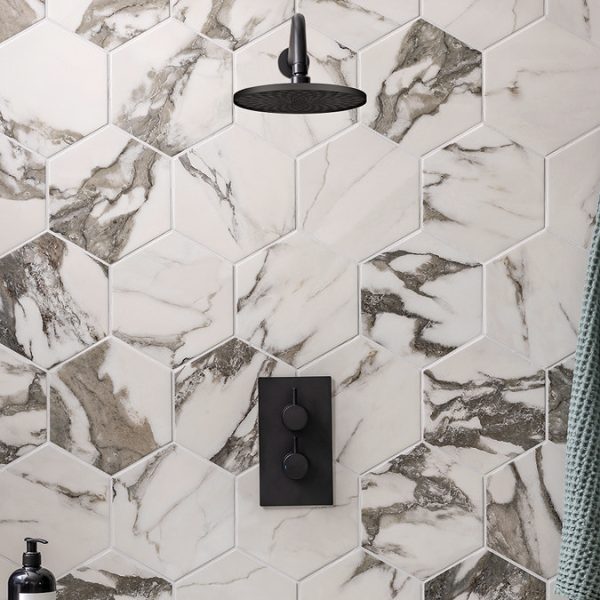 Arezzo EcoDelux Water Saving Matt Black Round Shower Package with Concealed Valve + Head - Image 2