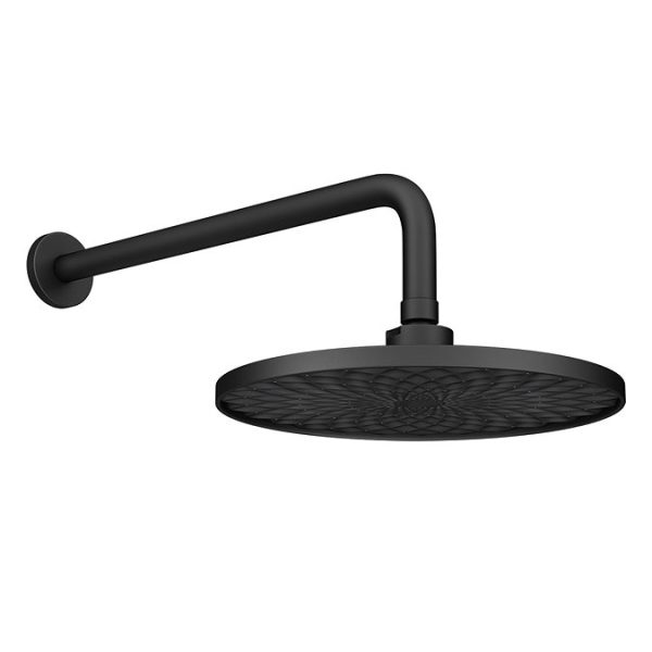 Arezzo EcoDelux Water Saving Matt Black Round Shower Package with Concealed Valve + Head - Image 3