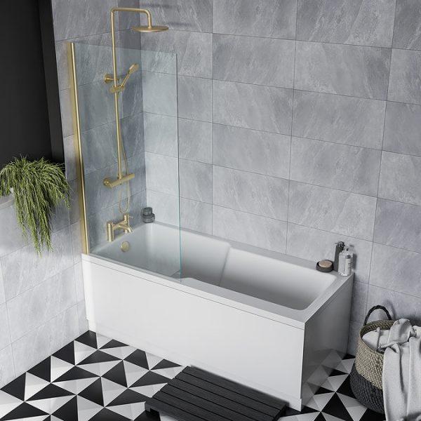 EcoDelux Premiercast Single Ended Shower Bath 1700 x 750mm - Image 2