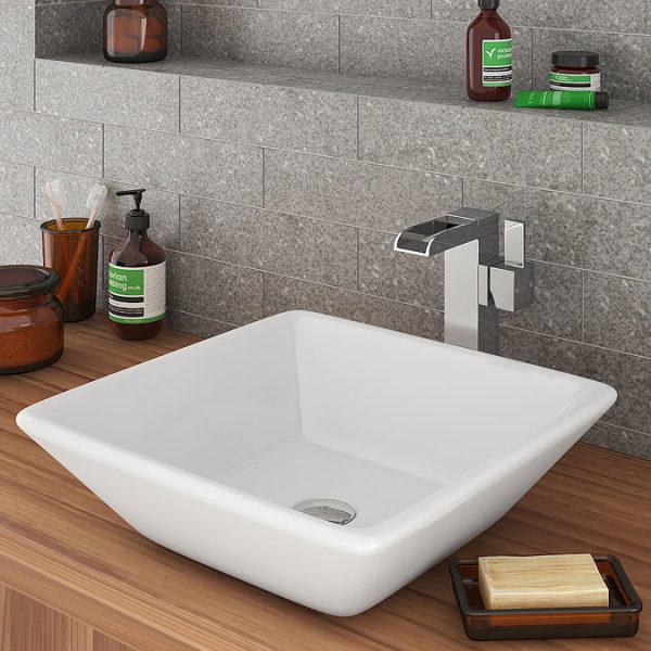 Edge Waterfall High Rise Mono Basin Mixer Tap Chrome - Image 2