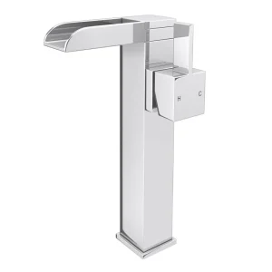 Edge Waterfall High Rise Mono Basin Mixer Tap Chrome