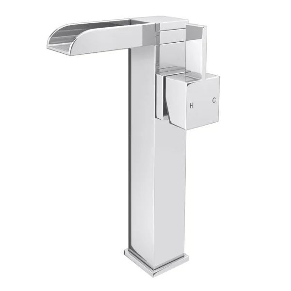 Edge Waterfall High Rise Mono Basin Mixer Tap Chrome