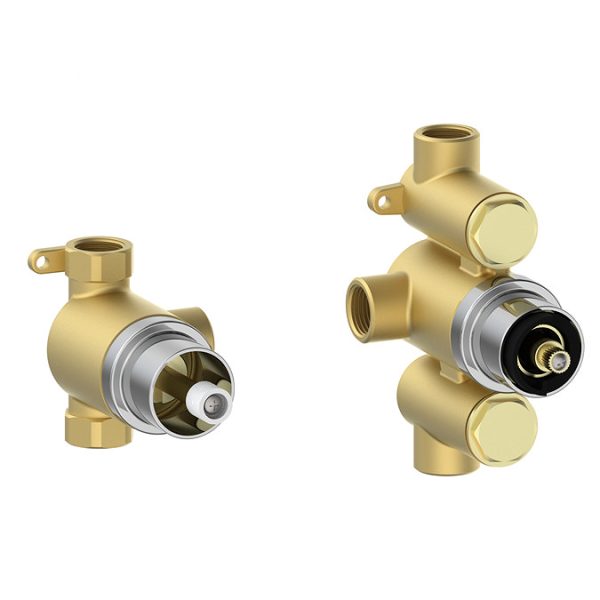 Trafalgar Traditional Concealed Individual Diverter + Thermostatic Control Valve with Handset + 8" Shower Head - Image 3