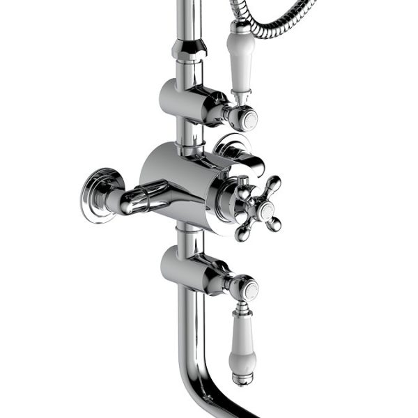 Trafalgar Traditional Triple Exposed Valve With Spout   Chrome - Image 3