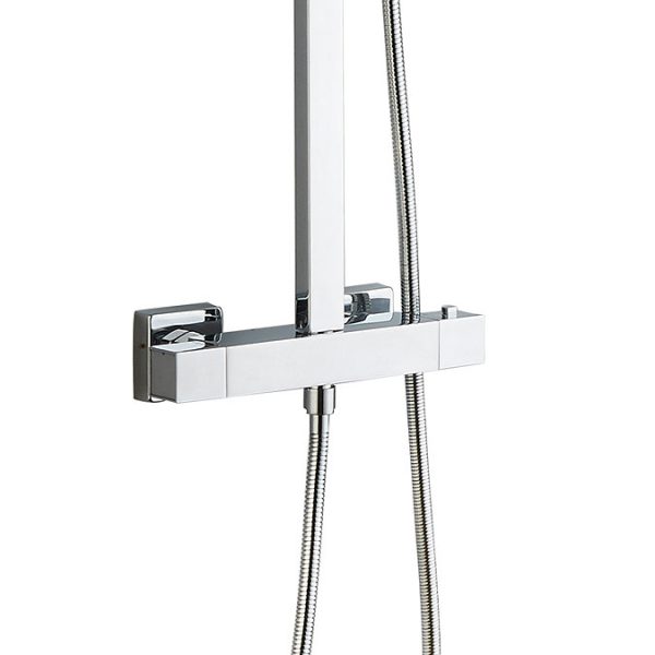 Summit Modern Square Thermostatic Shower Mixer   Chrome - Image 2