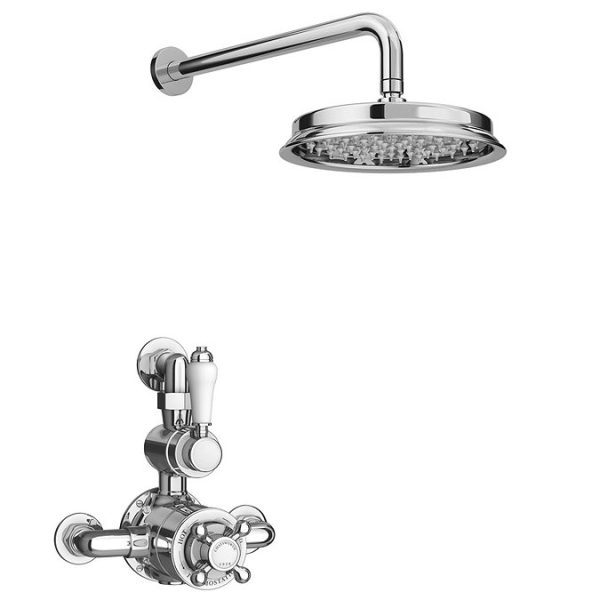 Chatsworth 1928 Twin Exposed Thermostatic Shower Pack (with Valve, Elbow + Fixed Shower Head) - Image 2