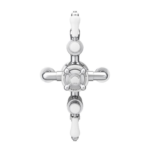 Chatsworth 1928 Triple Exposed Thermostatic Shower (incl. Valve, Elbow, Handset + Fixed Shower Head) - Image 2