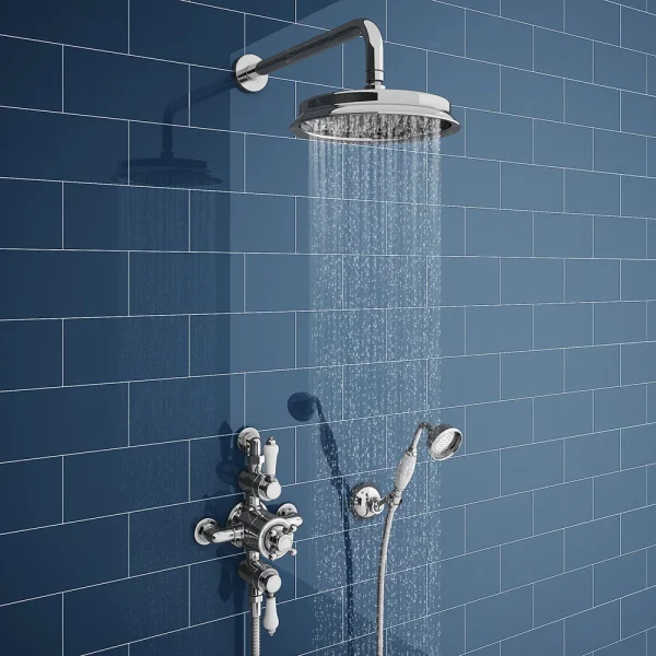 Chatsworth 1928 Triple Exposed Thermostatic Shower (incl. Valve, Elbow, Handset + Fixed Shower Head)