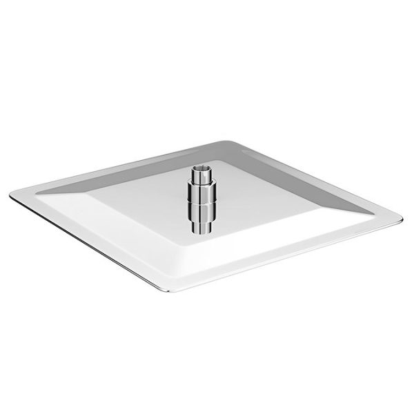 Milan Square Push Button Concealed Shower Valve with 300 x 300mm Shower Head + Curved Arm - Image 5