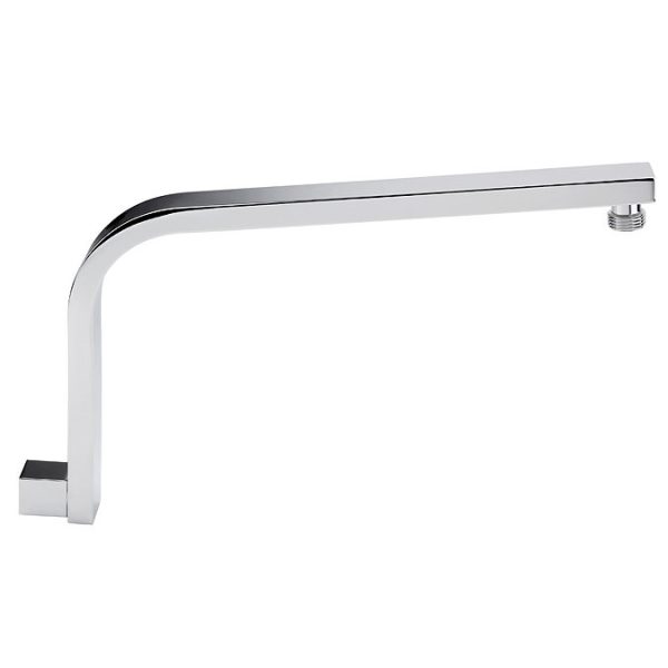 Milan Square Push Button Concealed Shower Valve with 300 x 300mm Shower Head + Curved Arm - Image 6