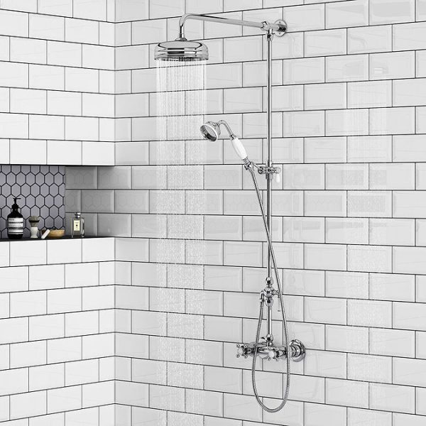 Chatsworth Thermostatic Shower with Diverter, Rigid Riser & Fixed Head - Image 3