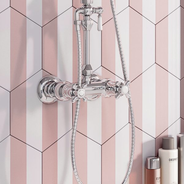 Chatsworth Thermostatic Shower with Diverter, Rigid Riser & Fixed Head - Image 4