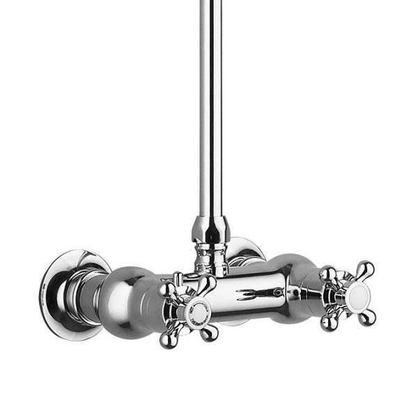 Chatsworth Thermostatic Shower Bar Valve with Rigid Riser & Fixed Head - Image 6