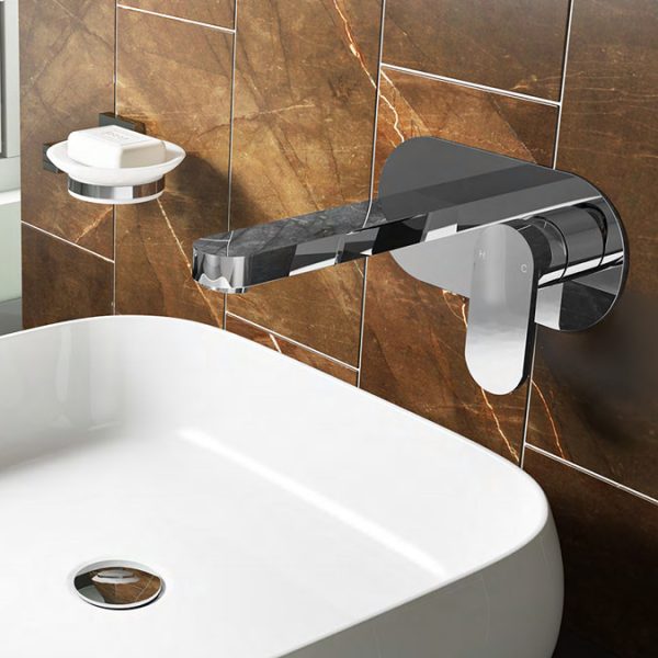 Elite Wall Mounted Tap Package (Bath Filler + Basin Tap) Chrome - Image 2