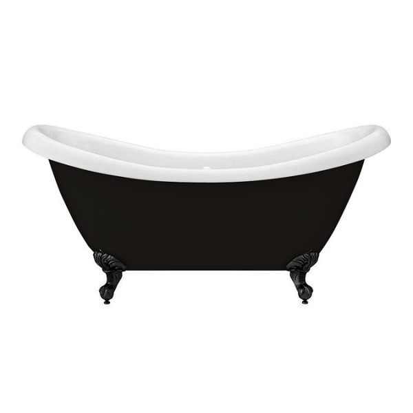 Earl Black 1750 Double Ended Roll Top Slipper Bath + Matt Black Leg Set - Image 7