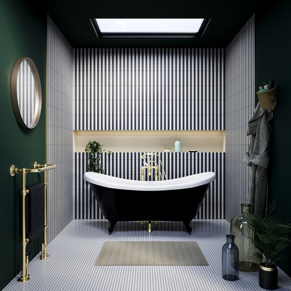 Earl Black 1750 Double Ended Roll Top Slipper Bath + Matt Black Leg Set - Image 2