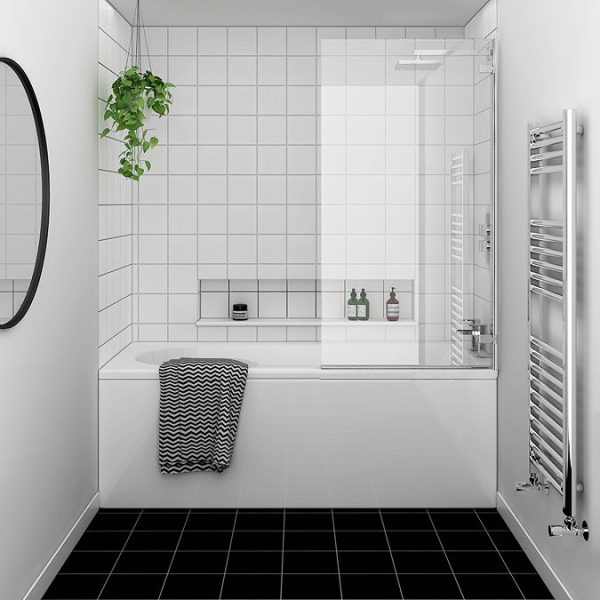 Nuie Square Hinged Barmby Shower Bath - Image 3