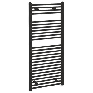 Reina Diva H800 x W500mm Black Flat Electric Towel Rail ON/OFF Element