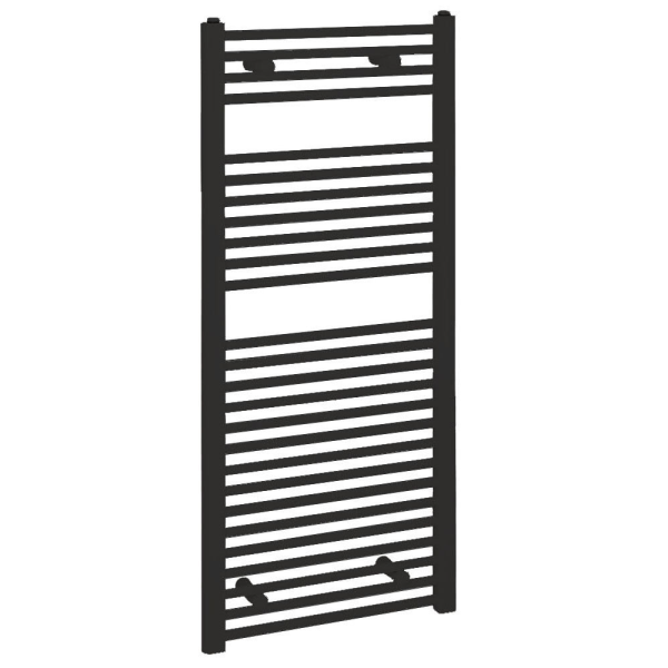 Reina Diva H1200 x W600mm Black Flat Electric Towel Rail   ON/OFF Element