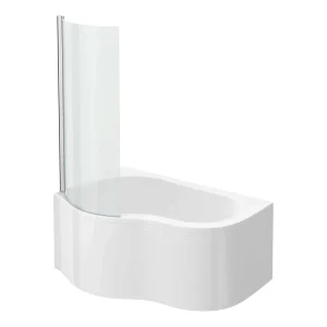 Venice Curved Corner Shower Bath   1500mm with Screen + Panel