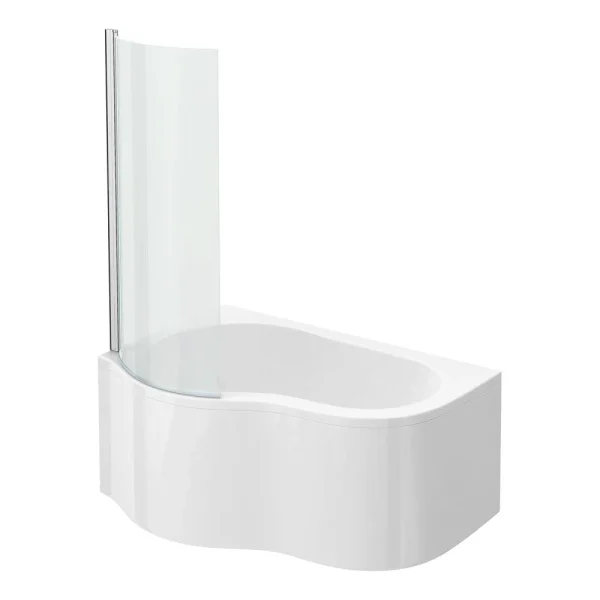 Venice Curved Corner Shower Bath   1500mm with Screen + Panel