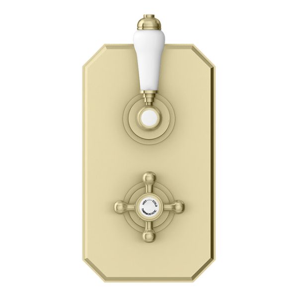 Trafalgar Brushed Brass Shower with Concealed Valve + Wall Mounted 8" Head - Image 2