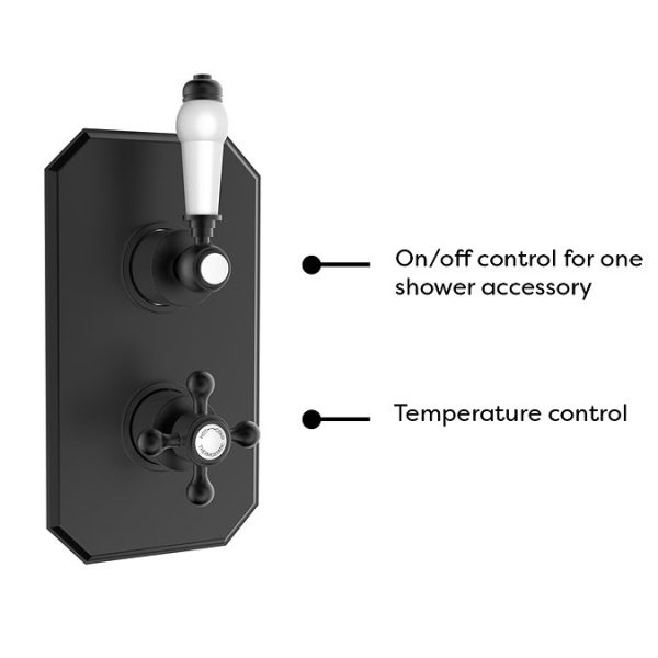 Trafalgar Matt Black Shower with Concealed Valve + Wall Mounted 8" Head - Image 6