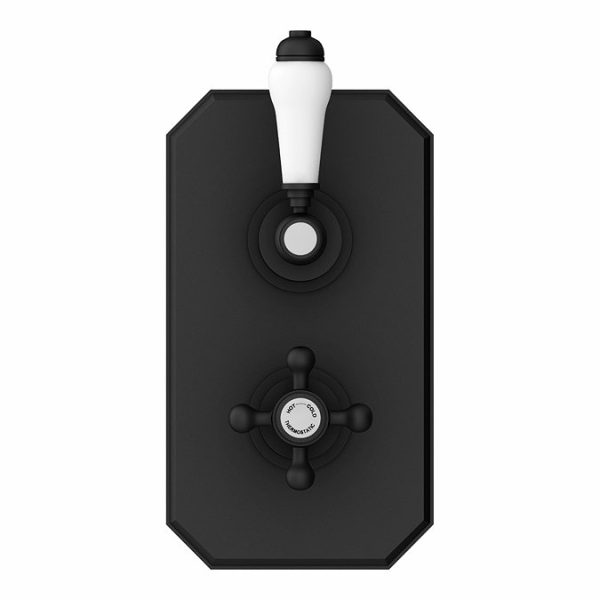 Trafalgar Matt Black Shower with Concealed Valve + Wall Mounted 8" Head - Image 2