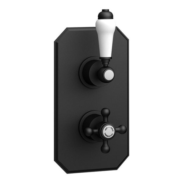 Trafalgar Matt Black Shower with Concealed Valve + Wall Mounted 8" Head - Image 5
