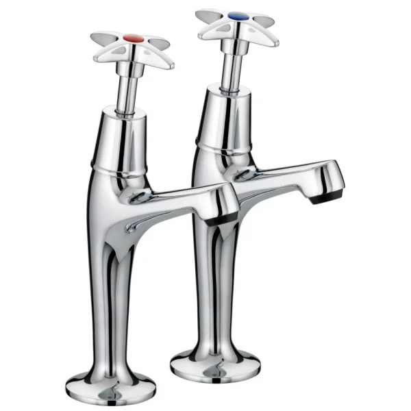 Franke F1081 Sink Pillar Taps with Crosshead Handles