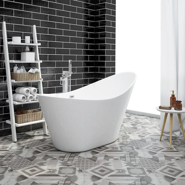 Nova 1570 Modern Small Free Standing Slipper Bath - Image 3