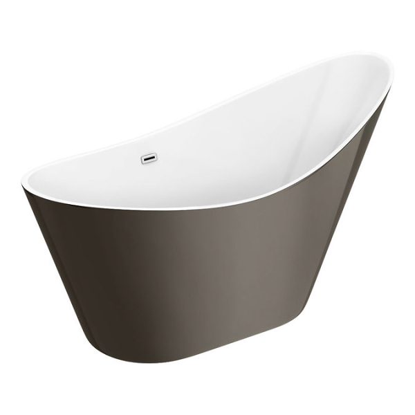 Nova Titanium Silver 1570 Modern Small Free Standing Slipper Bath - Image 4