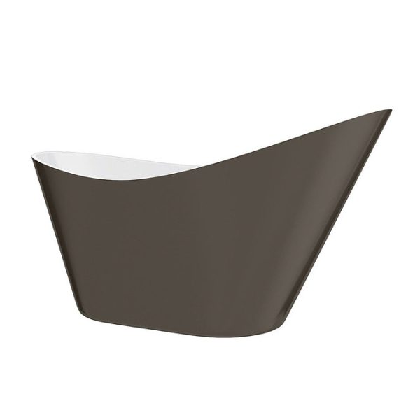 Nova Titanium Silver 1570 Modern Small Free Standing Slipper Bath - Image 5