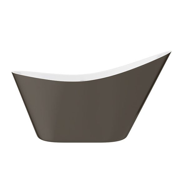 Nova Titanium Silver 1570 Modern Small Free Standing Slipper Bath - Image 2