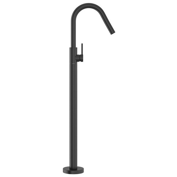 Mode Spencer Round Black Freestanding Side Lever Bath Filler Tap - Image 4
