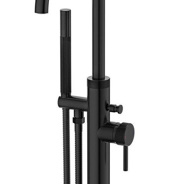 Foundry Matt Black Freestanding Bath Shower Mixer Tap - Image 3