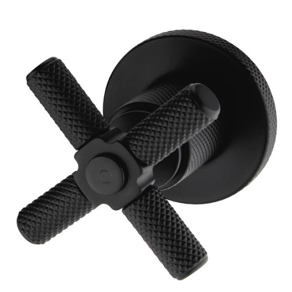 Foundry Wall Mounted 3 Hole Basin Mixer Tap Matt Black - Image 2