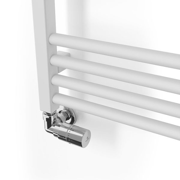 Terma Fiona Matt White Heated Towel Rail 900 x 500mm - Image 2