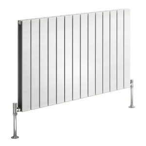 Reina Flat Horizontal Double Panel Designer Radiator   White