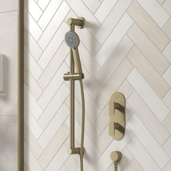 Bristan Frammento Concealed Dual Control Shower Pack   Brushed Brass - Image 4