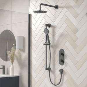 Bristan Frammento Concealed Dual Control Shower Pack    Gun Metal Grey