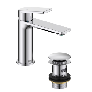 Bristan Frammento Eco Start Basin Mixer with Clicker Waste   Chrome