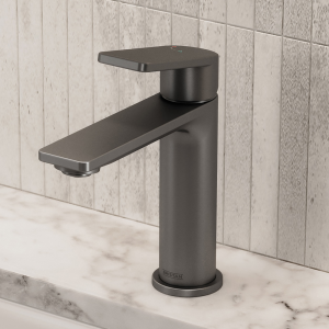 Bristan Frammento Eco Start Basin Mixer with Waste   Gun Metal Grey