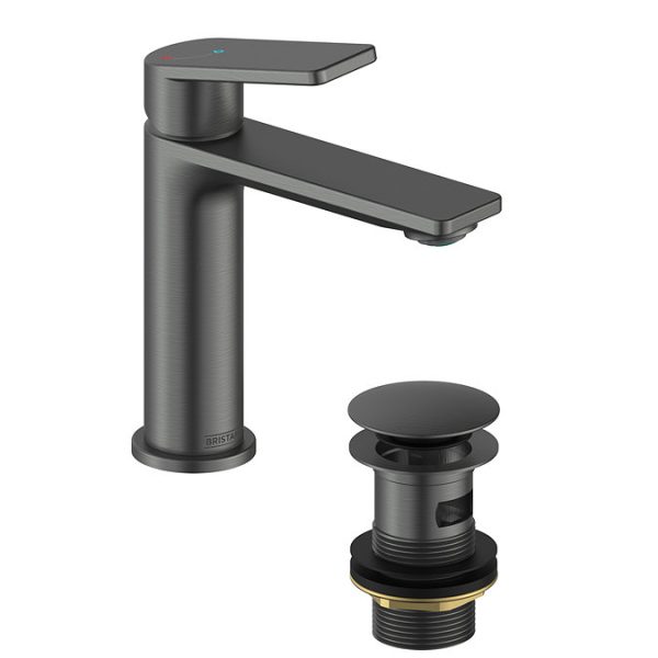 Bristan Frammento Eco Start Basin Mixer with Waste   Gun Metal Grey - Image 4