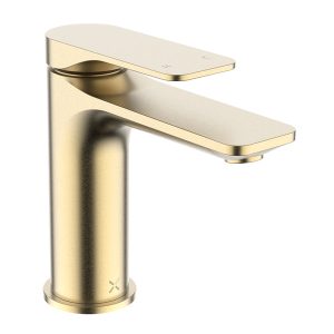 Crosswater Fuse Mono Basin Mixer with Clicker Waste   Brushed Brass