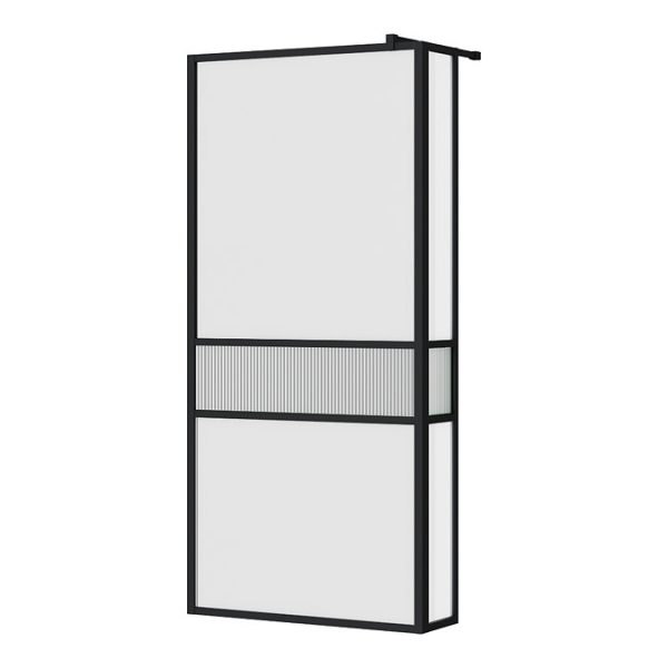 Gatsby 1700 x 800 Matt Black Framed Wetroom (1000mm Screen, Return Panel + Slate Effect Tray) - Image 3
