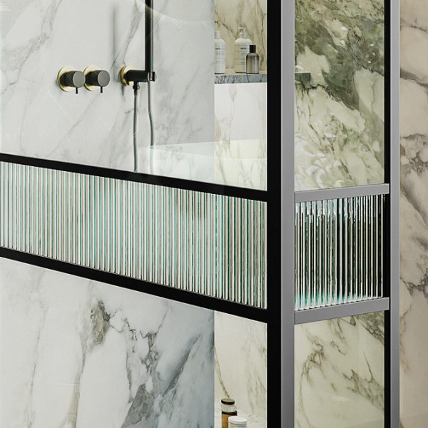 Gatsby 1700 x 800 Matt Black Framed Wetroom (1000mm Screen, Return Panel + Slate Effect Tray) - Image 2