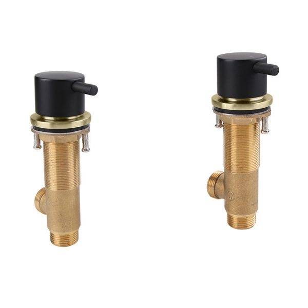 Gatsby Matt Black & Brushed Brass Side Valves and Overflow Filler - Image 4